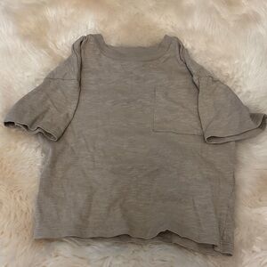 Casual Beige Short Sleeve Top